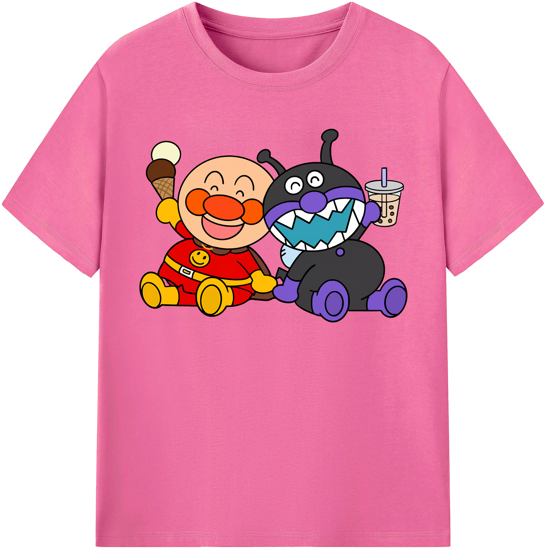 （画像用） アンパンマン Anpanman レディースカジュアルプリントTシャツ（綿100％）